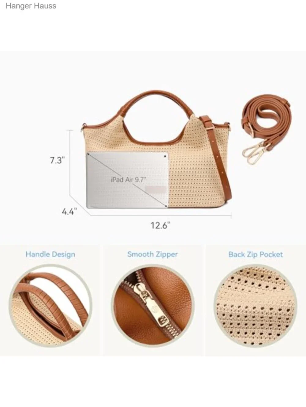 Genuine Leather Satchel Handbag Womens Purse Adjustable Strap
